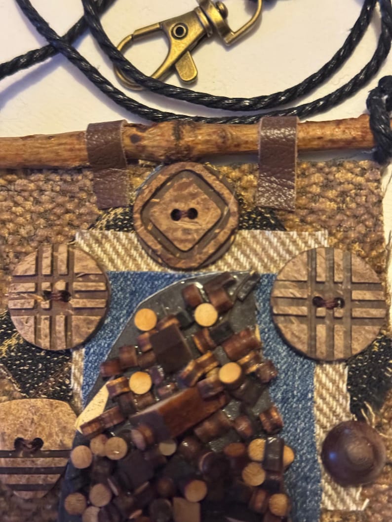 Fabric Necklace Mixed Media Textile Statement Necklace Wearable Art