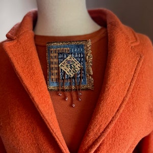 Fabric Brooch, Textile Brooch, Scarf Pin