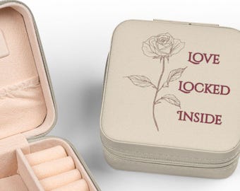 Estuche de viaje para joyas Rose Sketch / Organizador compacto de piel sintética