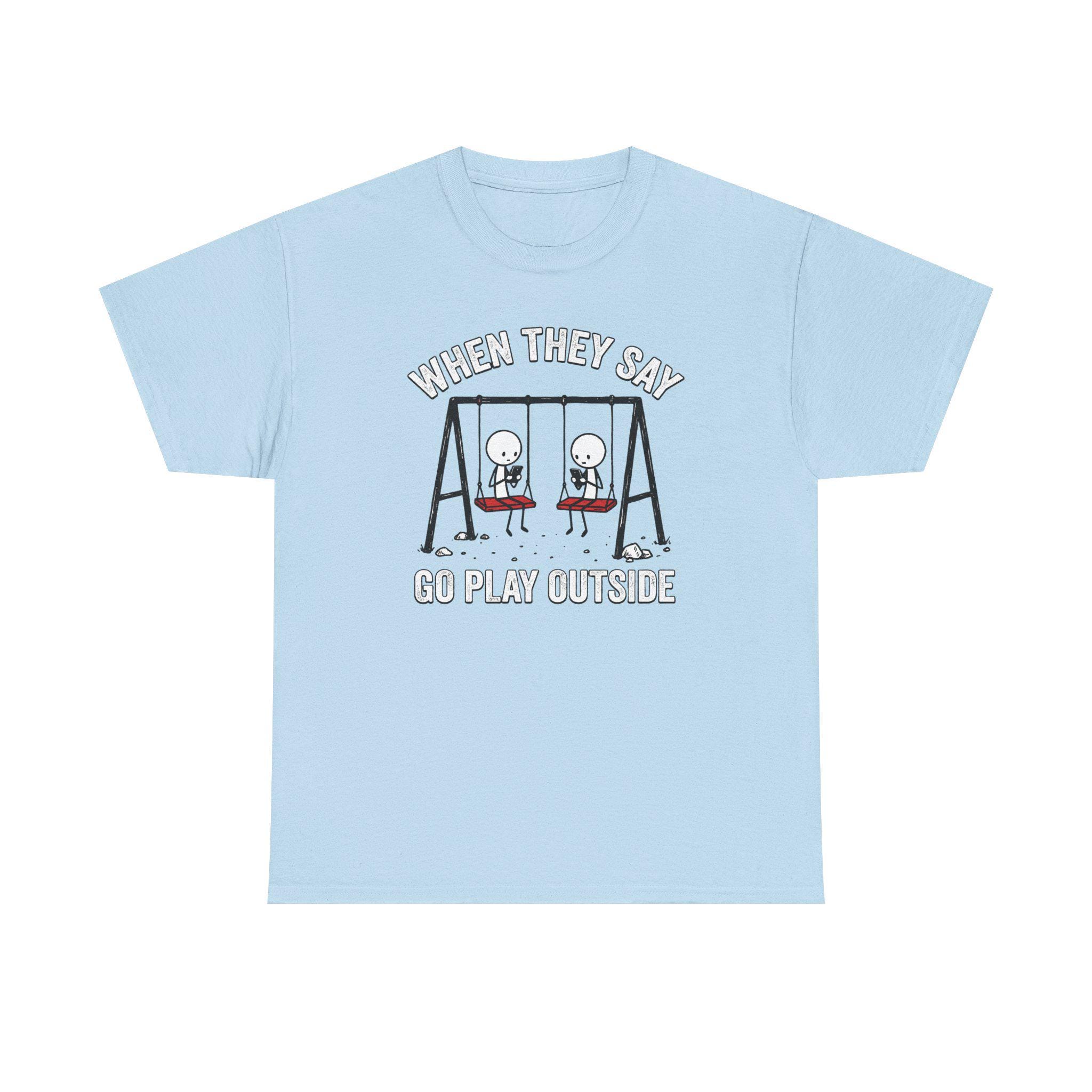 T&t Go Play Outside T-shirt | Introvert Humor, Swing Set Skeleton Graphic ...