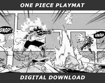 One Piece Playmat - Gear 4 Luffy Manga Panel - Custom Digital Download TCG Design