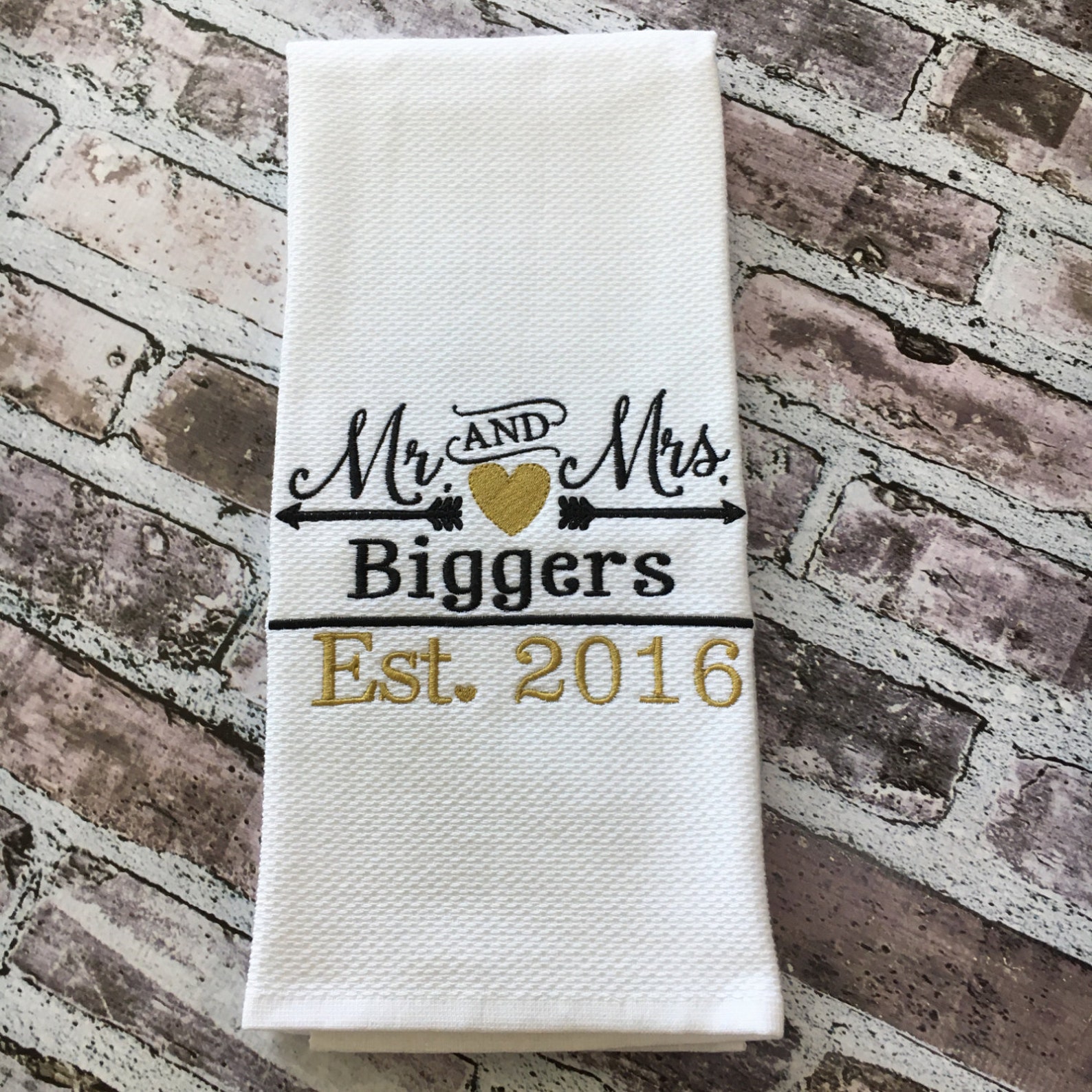 Personalized Kitchen Towel Wedding Gift Dish Towel Kitchen Etsy