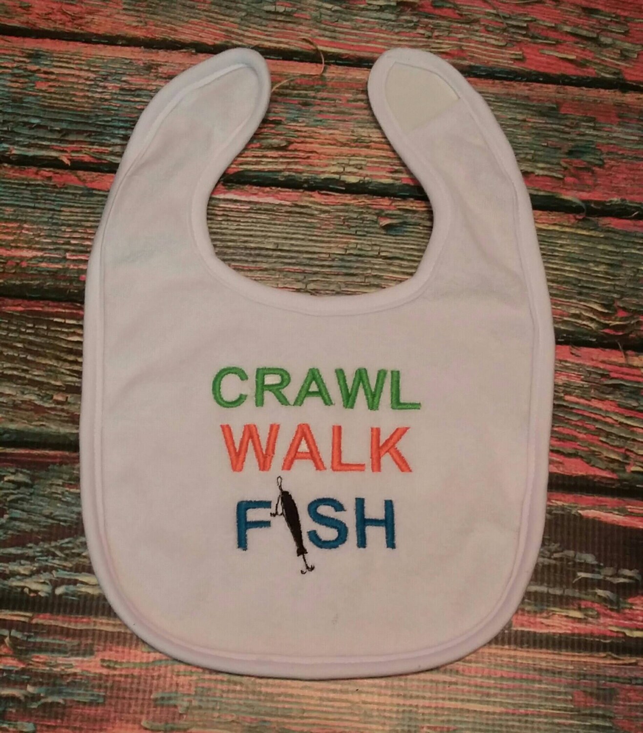 Crawl Walk Fish Bib Fishing Bib Baby Bib Etsy
