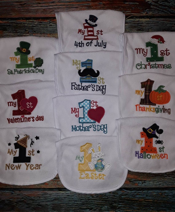 baby's 1st holiday bibs