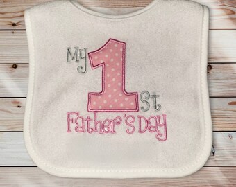 SAME DAY SHIPPING!! My 1st Father's day Bib, father's day bib, holiday bib, father's day gift