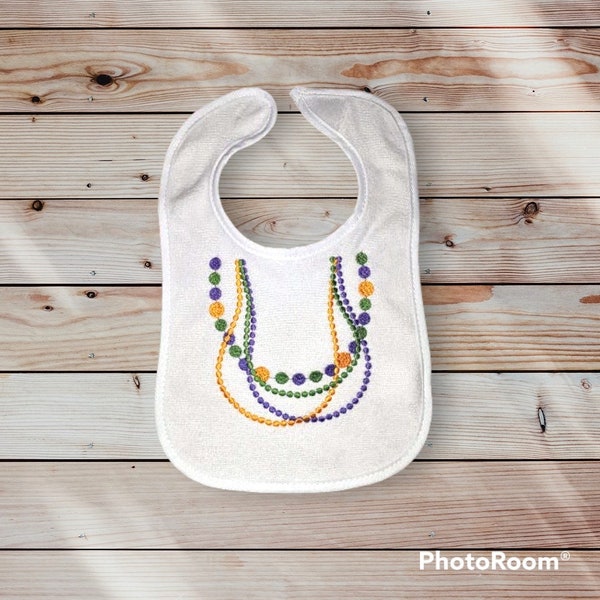 Mardi Gras Bib, holiday bib, baby bib, New Orleans bib