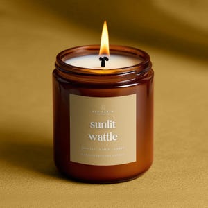 Golden Wattle Soy Candle: Native Australian Floral with Eucalyptus, Jasmine & Amber