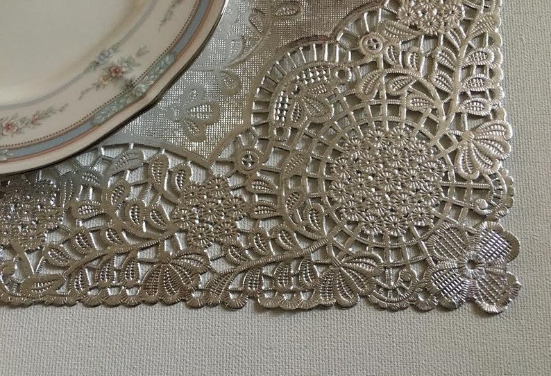 Silver Paper Placemats for Weddings10 by 14 Etsy