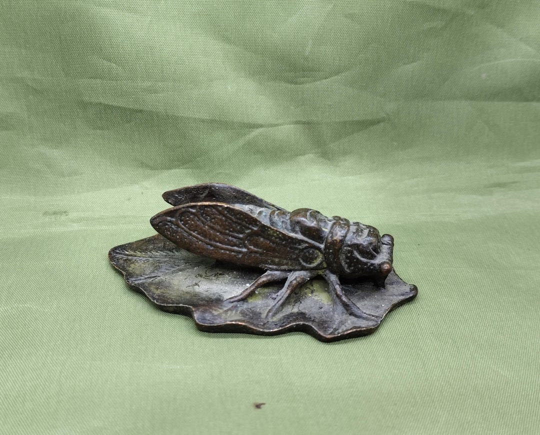 Handmade Bronze Cicada Figurine: Antique Style Sculpture - Etsy