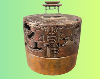 Vintage Bronze Auspicious Cloud Censer | Tea Pet Decor