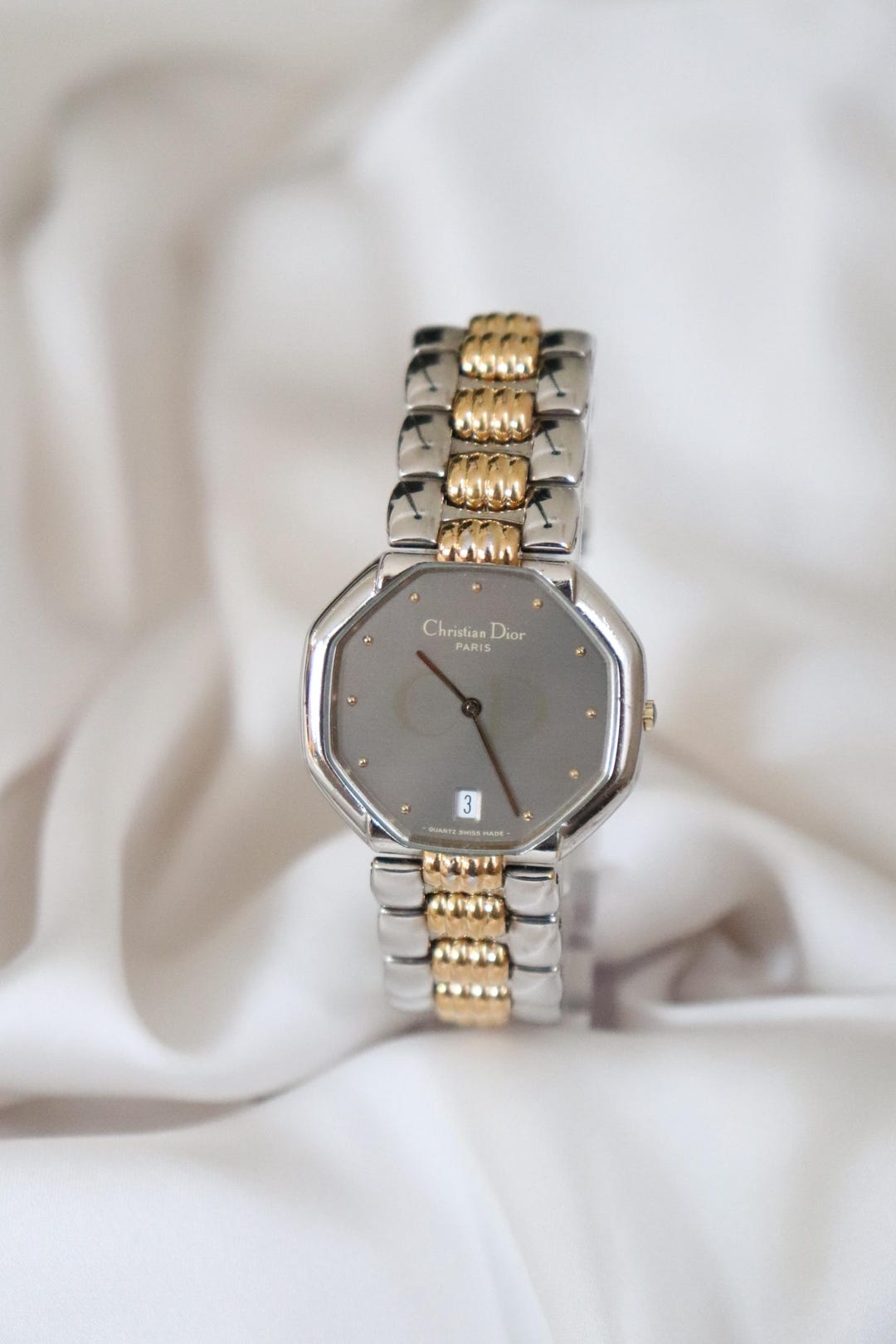 時計 Dior Vintage Octagonal Wristwatch Y2K Vintage Christian Dior Octagonal Silver Watch - Etsy