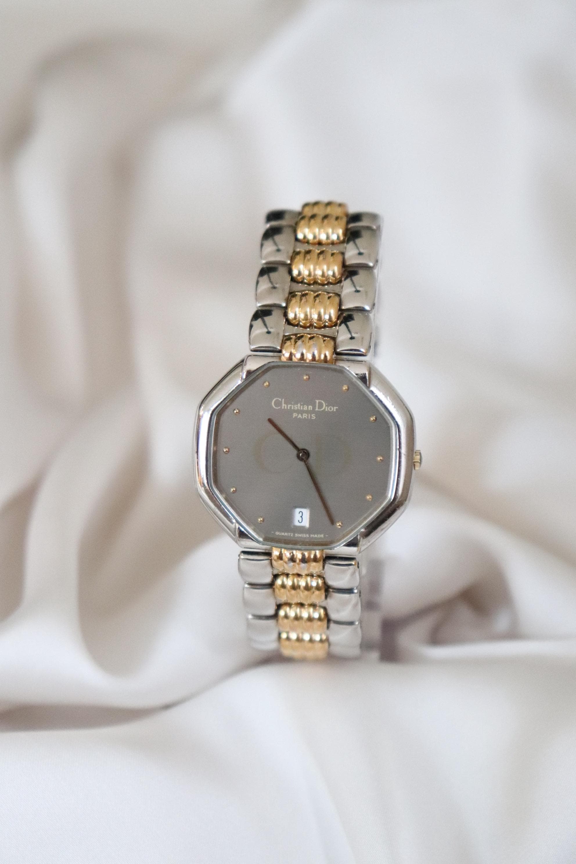 Vintage Christian Dior Octagonal Silver Watch - Etsy
