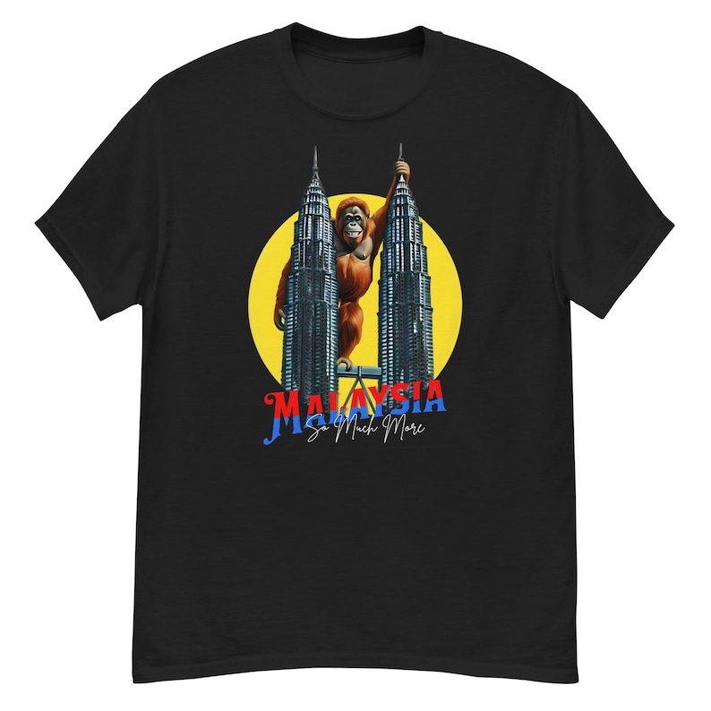 Malaysia Adventure Tee – Playful Orangutan & Petronas Towers | Fun Travel T-Shirt