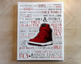 Shoe Quote || SHOES: Where Do Your Feet Land? by Lorin Easton - Inspiration Canvas Print .75" depth with white edges - 8x10, 11x14, 16x20