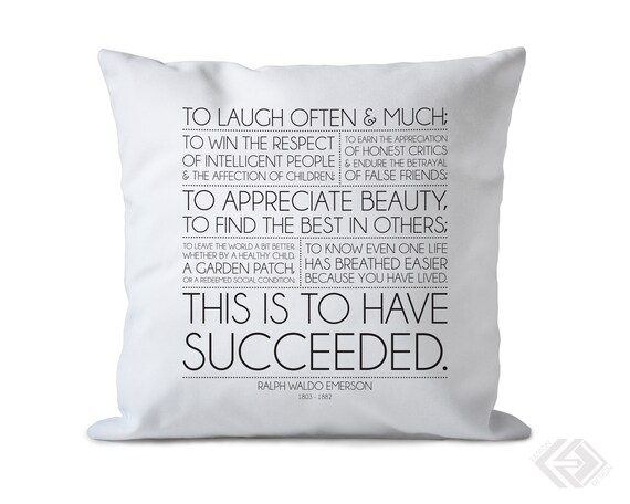 Emerson Success Signable Square Pillow Graduation 3 Sizes Etsy