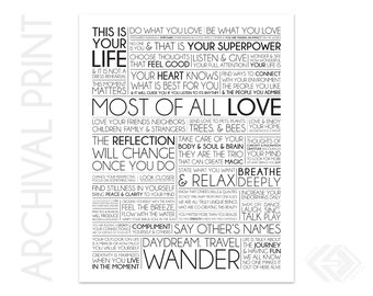 Manifesto for Life - Original Archival Print on Heavyweight Matte Paper - 8x10, 11x14, 16x20, 20x24, 24x30