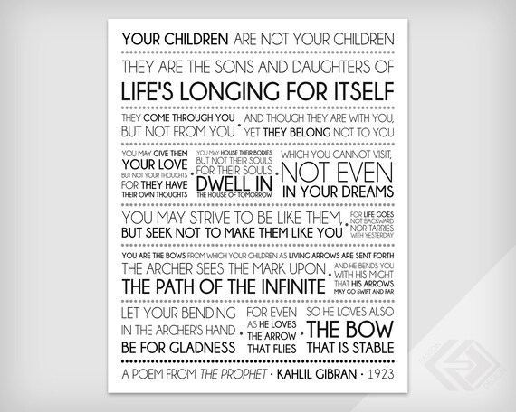 Your Children Kahlil Gibran The Prophet Nursery Decor Etsy