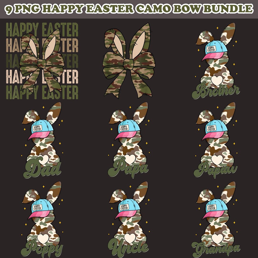 What Bunny Rabbit Camaflouges 9 PNG Camo Easter Bunny Png, Hand-painted Camouflage Bunny Png, Easter ...