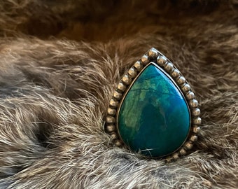 Turquoise Chrysocolla Statement Ring