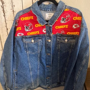 Chaqueta vaquera de los Kansas City Chiefs para mujer, talla XXL imagen 2