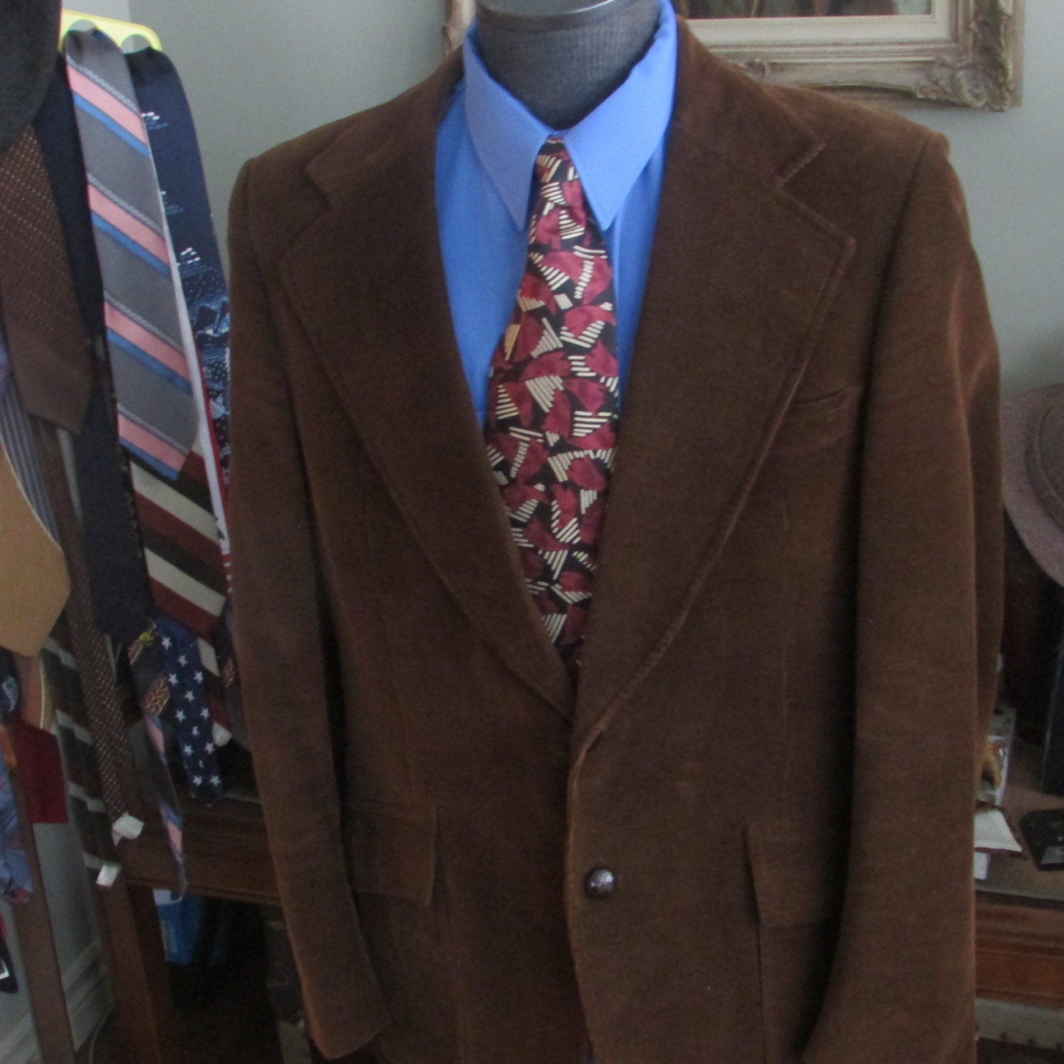 Vintage 70s Mens Quality Brown Corduroy Blazer/ Wide Lapel - Etsy