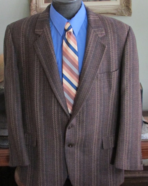 Vintage Mens Tweed Jacket/Mans Tweed Blazer/ Mult… - image 1
