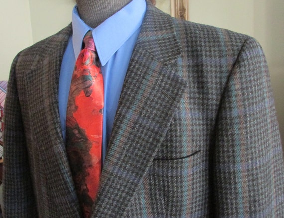 VINTAGE Mens Tweed Jacket, Size 42 Mens Tweed Blaz