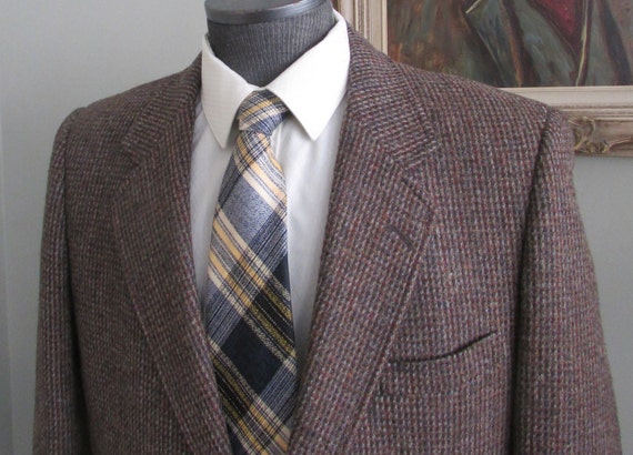 VINTAGE TWEED JACKET Mens Quality Tweed Blazer Mens Brown | Etsy Canada