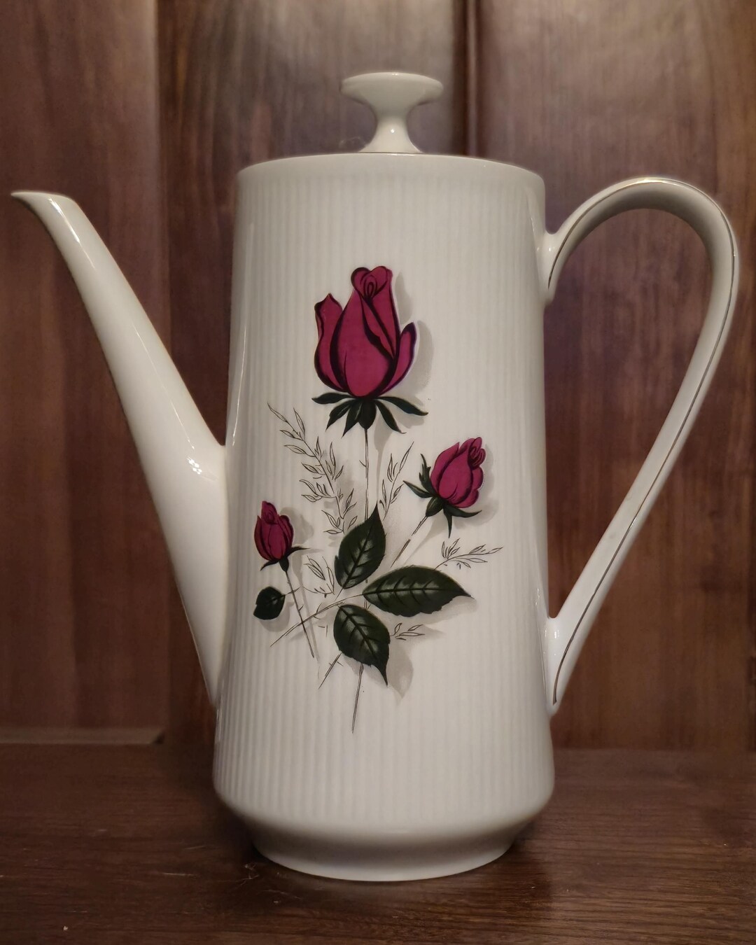 Vintage Mitterteich Bavaria Coffee Pot – Porcelain Rose Pattern – Mid ...