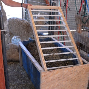 Alpaca livestock low waste feeder box plans tutorial image 2