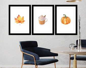 Printable Fall Wall Art | Autumn Decor | Pumpkin Spice | Instant Download | Set of 3 Prints (A4)