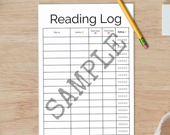 Reading Tracker PDF Download/printable Reading Log/ Book Tracker ...