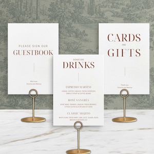 Editorial Wedding Signature Drinks, Editorial Modern StationeryTemplates, Elegant Cards & Gifts card, Sign Guestbook, Instant Download Print