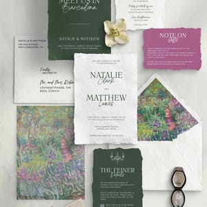 Editorial Style Wedding Invitation Suite | Colorful Fun | Monet Style, Modern, Bold, Trendy, Statement Wedding Stationery, Custom Template