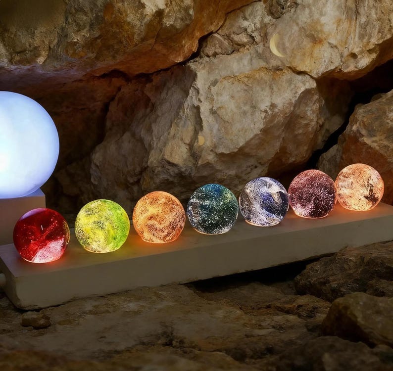 Liuli Crystal Orb Lamp Set | Feng Shui Decor, Christmas Gift - Etsy