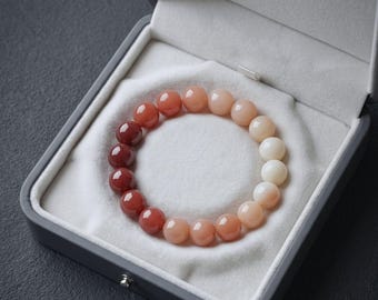 Pulsera de raíz de Bodhi - Piedra de imitación de jade degradada - Diseño de cuentas de Buda