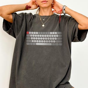 Keyboard T-Shirt, Minimalist Tech Top, Gamer Graphic Tee, Programmer TShirt, Cute Typing Shirt, Computer Keyboard Top, Unisex Techwear Gift