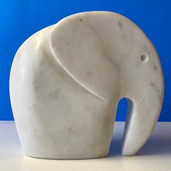 Marble Elephant Figurine Etsy