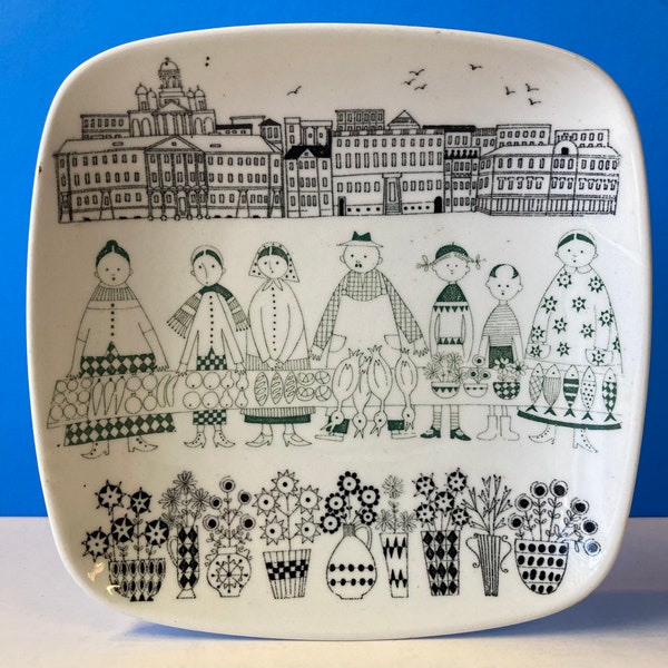 Arabia Finland Helsinki Market Scene Plate