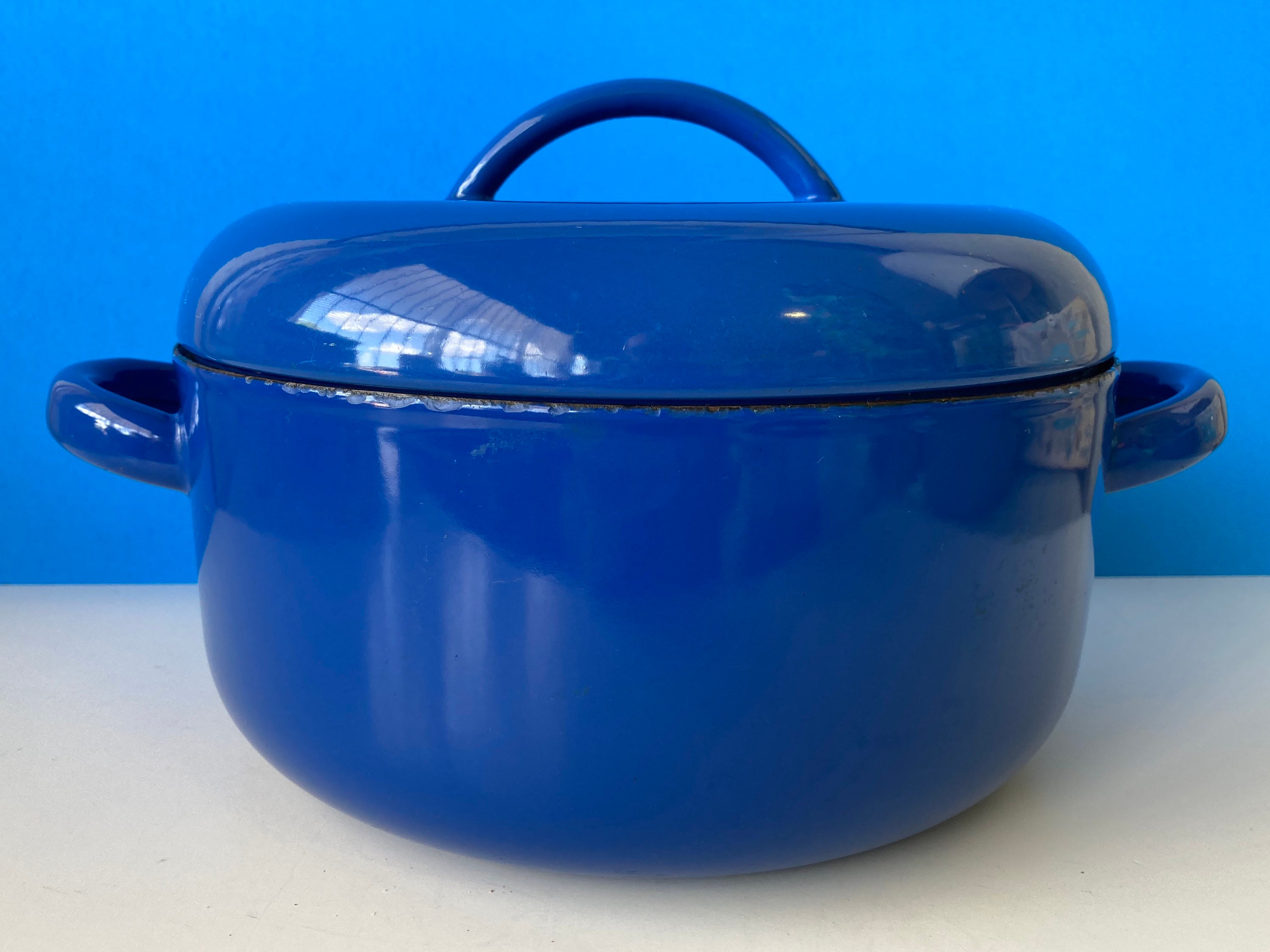 Blue Enamel Stock Pot