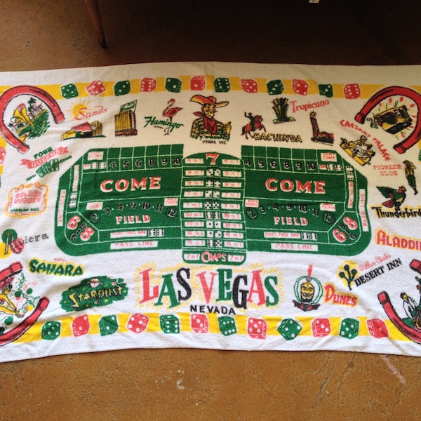 Vintage Las Vegas Souvenir Pool Towel