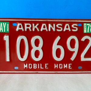 Arkansas Mobile Home License Plate