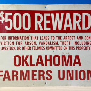 Oklahoma Farmers Union Sign