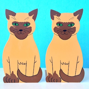 Pair Of Enamel Cat Bookends