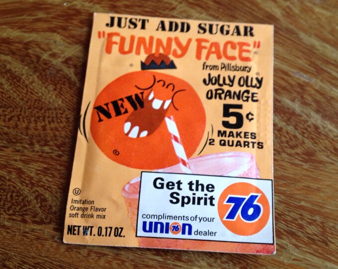 Vintage Funny Face Drink Mix Jolly Olly Orange Etsy