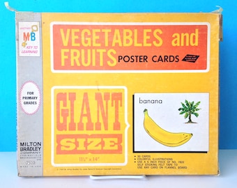 Milton Bradley Vegetables and Fruit Poster Cards