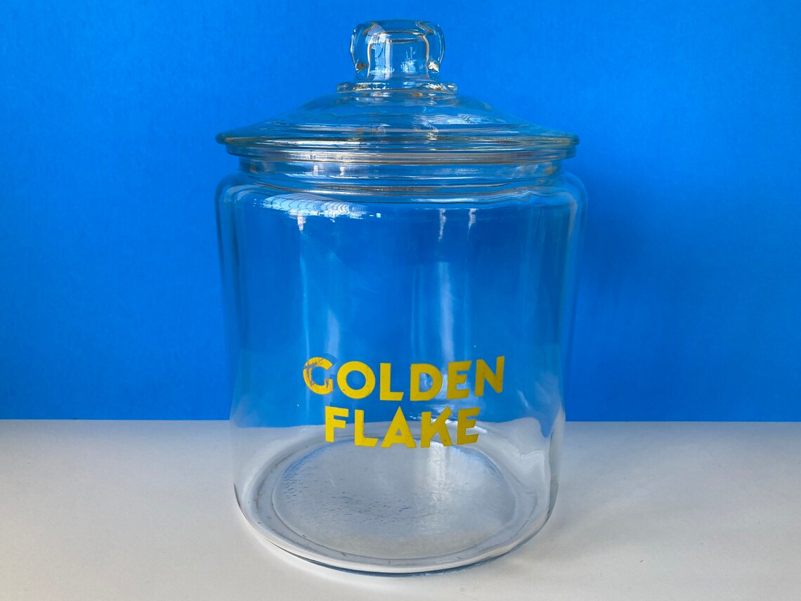 Golden Flake Counter Jar Etsy
