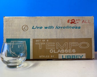 4 Libbey Tempo Old Fashioned Glasses W Box