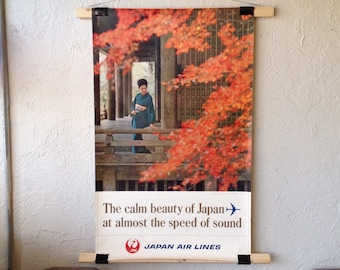 Cartel original de JAL Airline de Japan Air Lines