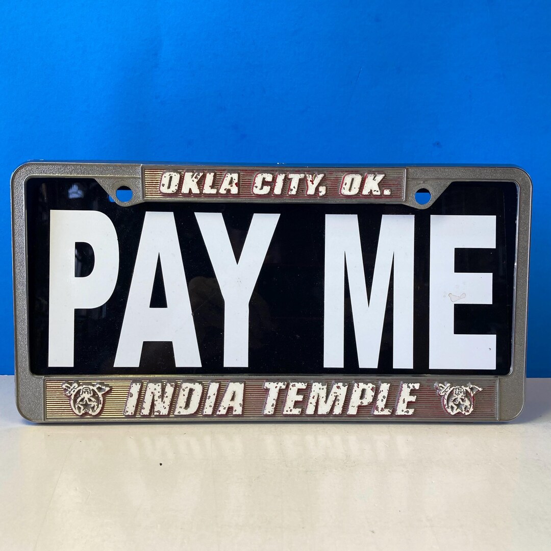 Vintage License Plate Frame India Temple OKC - Etsy